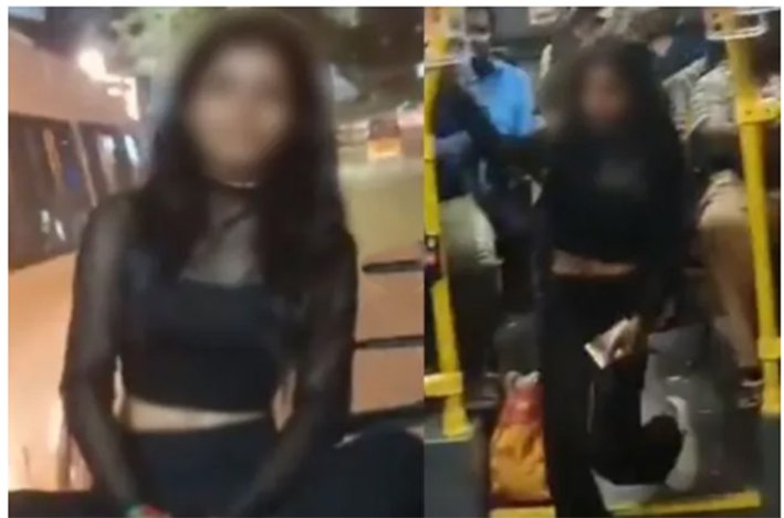 சொகுசு பஸ்சில் மதுபோதையில் இளம்பெண் ரகளை-ஆபாச பேச்சு