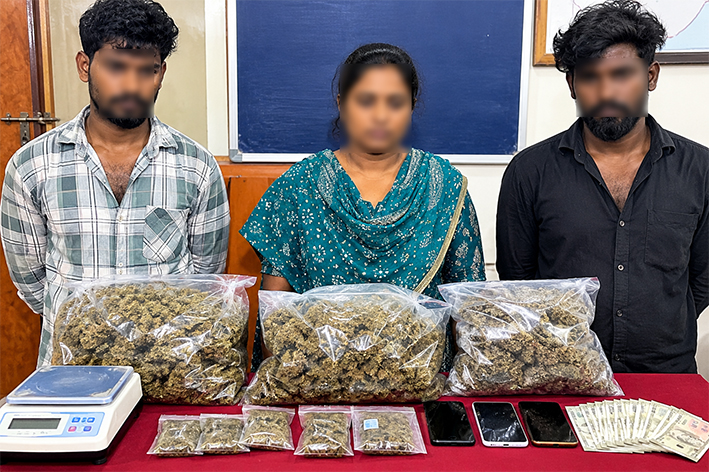 திருச்சியில் கஞ்சா விற்பனை -பெண் உள்பட 3 பேர் கைது