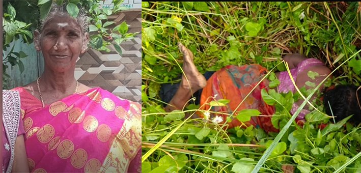 குளித்தலை அருகே நகைக்காக மூதாட்டி கழுத்தறுத்து கொலை...