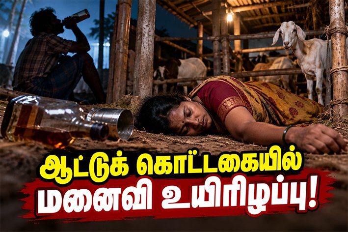 குடிபோதையால் விபரீதம் – ஆட்டுக் கொட்டகையில் மனைவி உயிரிழப்பு