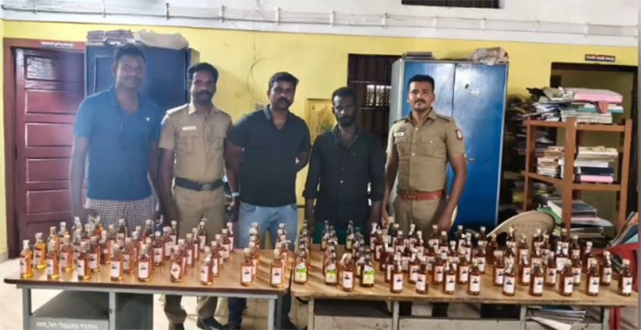 திருச்சி அருகே மதுபாட்டில் பதுக்கல்..ஒருவர் கைது