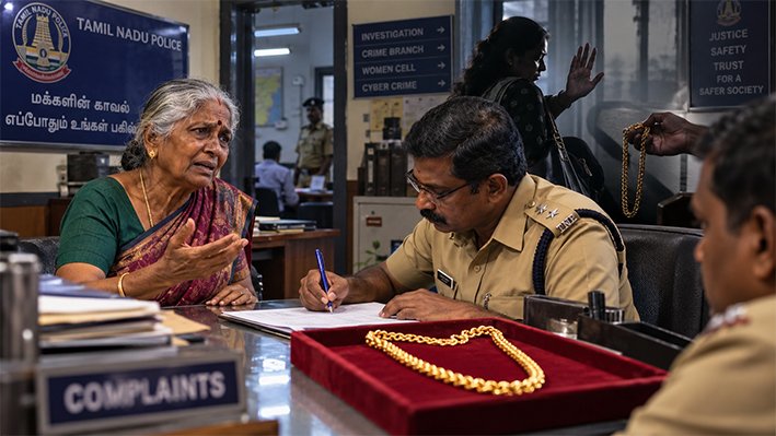 மூதாட்டியிடம் 4பவுன் செயின் மோசடி–திருச்சியில் வழக்குப்பதிவு