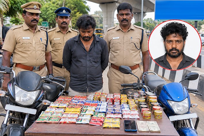 திருச்சியில் புகையிலைப் பொருட்கள் விற்பனை – வாலிபர் கைது!