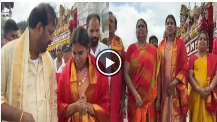 திருப்பதி கோயிலில் குடும்பத்தினருடன் அமைச்சர் கீர்த்தனா வழிபாடு