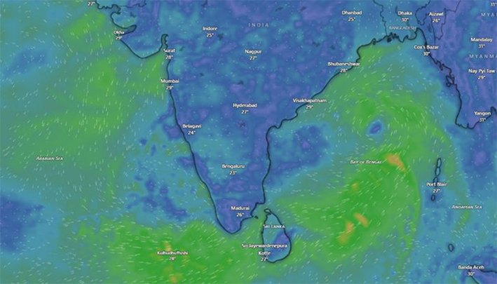 வங்கக்கடலில் காற்றழுத்த தாழ்வுப்பகுதி – அக்.26ல் புயலாக வாய்ப்பு!